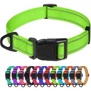 Collier Pour Chien, Collier En Nylon R&eacute;fl&eacute;chissant R&eacute;glable Classique Convient Pour Moyens Chiens, Noir, 2.5cm Largeur - Neuf