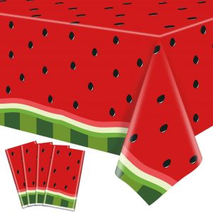 Sjzg-4 Paquets Nappe De Table Melon D'eau Nappe De Table Melon Nappe &Agrave; Th&egrave;me Past&egrave;que Accessoires De F&ecirc;te Pour L'anniversaire De La Past&egrave;que D&eacute;cor De F&ecirc;te En Plastique Pour Les Fruits D'&eacute;t&eacute; 86 X 51 P - Neuf