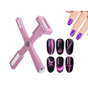 Outil Magn&eacute;tique ?il De Chat 5 En 1 Pour Nail Art - Rose - Neuf