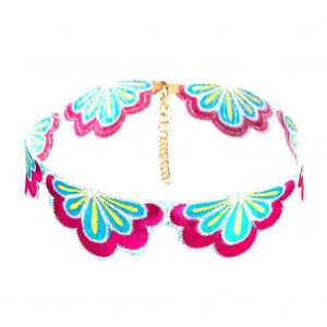 Femmes Fait &Agrave; La Main &Agrave; La Mode Broderie Collier Collier V&ecirc;tements Accessoires (Rose) - Neuf