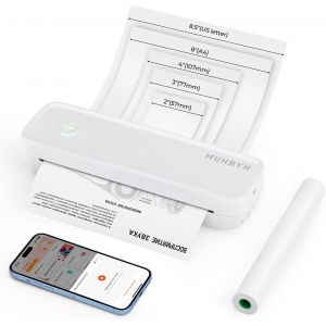 CHECARZHN--NO1-Itp04 Imprimante Thermique A4, Imprimante Portable Sans Encre Pour Le Voyage, Bluetooth Compatible Avec Les Téléphones Et Ordinateurs Portables Android Et Ios, Blanc - Neuf