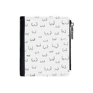 Portefeuille Impression de seins Boobie!=43 Compact en Simili-Cuir Porte-Cartes Fermeture Éclair Homme Femme Ad - Neuf