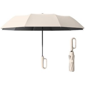 Parapluie Pliant Golf 10 Baleines De Voyage Pour Hommes Et Femmes,R&eacute;sistant Au Uv/Ouverture Et Fermeture Automatique De Plein Air Protection Uv,Poign&eacute;e &Agrave; Mousqueton - Neuf