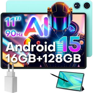 CHECARZHN--NO1-P50Ai Tablette Android 15 Tablette 11 Pouces 90Hz, Gestuel Ia, 2.0Ghz Octa-Core, Hdmi-Type C, Mode Pc, 16Go+128Go(4To Tf), 7000Mah/Widevine L1/Bt5.4/13Mp+8Mp, Avec Étui + Stylet, 2025 - Neuf