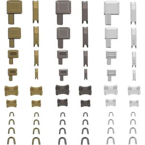 60 fermetures à glissière métalliques - Kit de réparation de manteaux, curseur, réparation de fermetures à glissière en 3 couleurs, 4 tailles : 3, 5, 8, 10 - Neuf