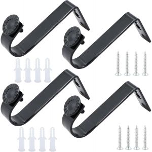 Lot de 4 supports de rail de plafond pour tringle à rideaux - Noir - Diamètre inférieur à 22 mm - Neuf