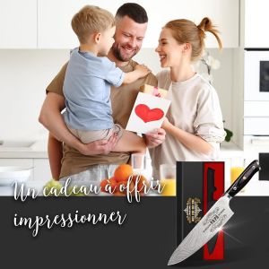 Father's Day Gift &iquest; Personalised Chef Knife For Dad| Men's Gift Idea|German Stainless Steel Kitchen Knife With Gift Box And Ergonomic Handle - Neuf