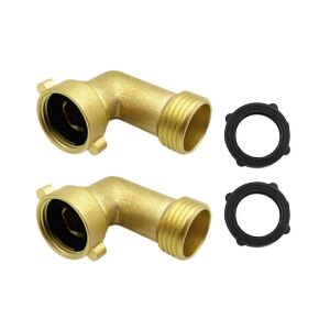 2pcs 45 degr&eacute;s tuyau d'arrosage coude raccord 2Pk avec 2 rondelles - rallonge de robinet ext&eacute;rieur,tuyau de connexion - Neuf