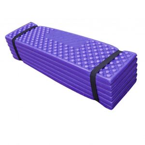 Tapis de couchage pliable en PVC souple epais, double alveole, pour camping en plein air, violet et noir, 186 x 57 cm - Neuf