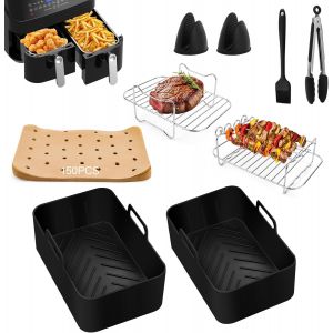 Silicone Air Fryer, Silicone Air Fryer Mould for Ninja AF300EU, AF400EU, 2 Pieces Silicone Mould for Hot Air Fryer 6L - Neuf