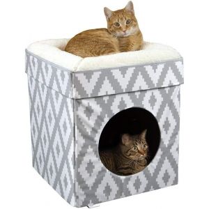 Grand Lit Tunnel Pour Chat, Lit Pour Chat, Lit Pop-Up, Jouets Pour Chat, Blanc - Neuf