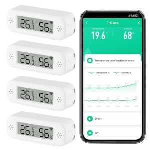 Thermom&egrave;tre Hygrom&egrave;tre Num&eacute;rique Smart, Capteur de Temp&eacute;rature et d'Humidit&eacute; Int&eacute;rieur WiFi avec Alertes App,M&egrave;tre de Temp&eacute;rature de Salle avec Stockage et Exportation de Donn&eacute;es,Compatible Alexa.1PCS - Neuf