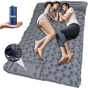 Letnerny-Matelas Isolant Auto-Gonflant Pour 2 Personnes, Ultra Léger, Avec Pompe À Pieds, Étanche Et Compact Pour L'extérieur, La Randonnée, Le Camping, La Plage - Neuf