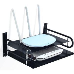 Multimédia Etagère Murale Pour Appareil Av, Support Flottantes Étagères En Métal Pour Routeur, Boîtes De Câble, Lecteurs Dvd/Blu-Ray, Console De Jeu, Décodeur, Projecteur - Neuf