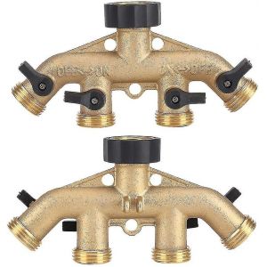 Robinet De Jardin En Laiton &Agrave; 4 Voies Avec Vanne De D&eacute;rivation Et Interrupteur. - Neuf