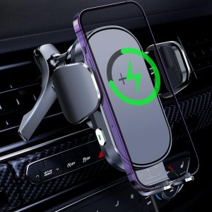 15W Chargeur Induction Voiture avec Porte Crochet De Sortie d'air, Support T&eacute;l&eacute;phone sans Fil Rapide pour iPhone Samsung Huawei LG - Tous Les appareils - Neuf