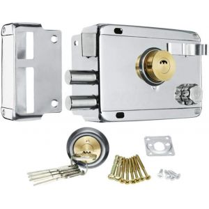 ChenQuanSarl-Serrure De Porte Sécurité Pour La Maison Sécurité Multiple En Acier Inoxydable Professionnel Antivol Chambre Accessoire Extérieur Résistant Travail Lourd Doux (Avec Serrure) - Neuf