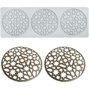 Kal-Moule En Silicone En Forme De Étoiles Rondes Creuses,Tapis Dentelle 3d Pour Décoration De Cupcakes, Sucre Artisanal, Desserts - Neuf