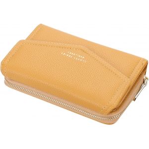 Portefeuille Femme Cuir Moyen Porte Monnaie Femmes Fermeture Éclair Poche À Monnaie Porte-Cartes Avec 10 Compartiments Pour Cartes Portefeuilles Pochette Femme (Rouge) - Neuf