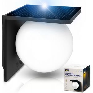 Applique Solaire Murale Extérieure ¿ Lampe Led 1000 Lumens Lumière Blanche Naturelle Anti-Éblouissement Avec Détecteur Mouvement Pir ¿ Éclairage Permanent Autonome Sans Fil Ip54 ¿ Design Rond Moderne - Neuf
