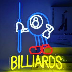Billiards Enseigne Au N&eacute;on Beer Cave Enseignes Au N&eacute;on Panneau N&eacute;on Led Color&eacute; Usb Enseigne Lumineuse Pour Salle De Billard, Jeu, F&ecirc;te, Chambre &Agrave; Coucher, Cadeau Pour Gar&ccedil;ons - Neuf