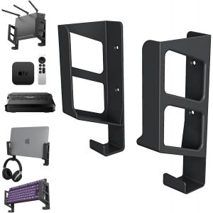 Support Mural Universel - Pour Routeurs/Tv Box/Ordinateurs Portables/Modems - Compatible Avec Tp-Link, Mi Box, Apple Tv, Sky Q - &Eacute;tag&egrave;re Pour Appareils D&iquest;&Eacute;paisseur < 6Cm - Neuf