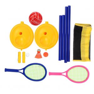 Ballon de badminton/volley-ball 2 en 1 en plastique leger pour enfants, jouet traditionnel de loisirs pour l'interieur et l'exterieur, ZG270-60 - Neuf