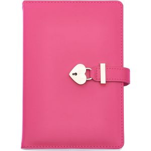 Cahier De Filles Avec Cadenas Forme De Coeur, A5 Carnet Secret Cahier Journal Bloc-Notes, Journal Intime Enfant Pour Bureau Scolaires Étudiant Papeterie Cadeau D'anniversaire, 220x150mm - Neuf