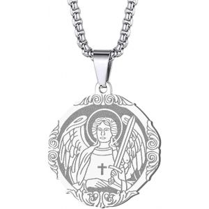 Kal-Collier Saint Christophe Avec Pendentif Saint Michel George Barbara Pour Homme Et Femme Le Sceau Des Sept Archanges Médaille Religieuse Médaille Disque Bijoux Cadeau Chrétien - Neuf