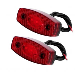 Lot de 2 feux lateraux de camion a 3 LED respectueux de l'environnement, en forme de bateau, 2,4 W, 10 a 30 V - Neuf
