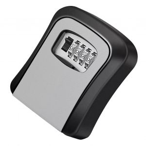 Boîte à clé murale Boîte à 4 chiffres Combinaison Stockage sûr pour l'extérieur - Portable gris - Neuf