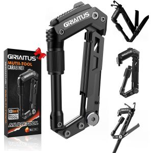 Mousqueton Porte Clé 8en1 Couteau Multifonction Cadeau Homme Gadget Insolite Utile Accessoires Camping Avec Ouvre-Bouteille Règle Scie Tournevis - Neuf