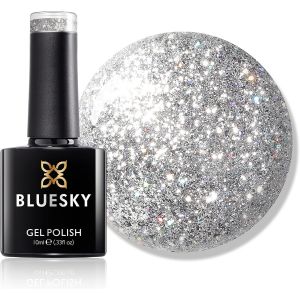 Maa-Bluesky Dazzling Platinum Bdp08 Vernis À Ongles Gel À Paillettes Argentées Pour Manucure De 21 Jours, Nécessite Un Durcissement Sous Une Lampe Uv Led - 10 Ml - Neuf