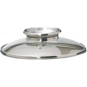 Kalanka-Couvercle En Verre Trempé De 20 Cm Avec Bord En Silicone Antidérapant Et Trou Central Pour Faciliter Le Dosage Des Ingrédients Pendant La Cuisson Sans Soulever Le Couvercle - Neuf