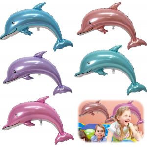 Ballons Dauphins 5 Ensemble De Ballons Dauphins Ballons G&eacute;ants &Agrave; L'H&eacute;lium D'Animaux Marins Anniversaire Ballon Dauphins D&eacute;coration D'Anniversaire Oc&eacute;an Gar&ccedil;ons Et Filles - Neuf