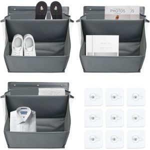 Cmwx-3pcs Range Chaussures À Suspendre Sur La Porte, Etagères À Chaussures Pour Camping-Car Avec 2 Poches Organiseur De Chaussures Mural Pour Placard, Armoire De Camping, Dortoir - Neuf