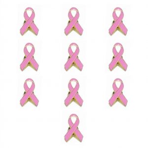 10pcs Mode Broche Ruban Rose Cancer Du Sein Sensibilisation &Eacute;mail Broche Revers - Neuf
