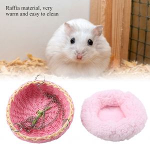 Hjlian Cage Suspendue Pour Animal De Compagnie, Lit Chaud Et Doux Pour L'hiver, Hamac Pour Ecureuil, Totoro, Lapin - Neuf