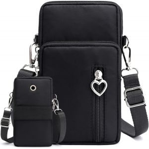 KAL-Petit Sac Téléphone Portable Femme Sacs Bandoulière Crossbody Pochette Brassard De Sport De Course À Pied Bande Running Armbag Universel Pour Iphone 14 13 11 Samsung Xiaomi Bis Zu 7.5" Noir - Neuf