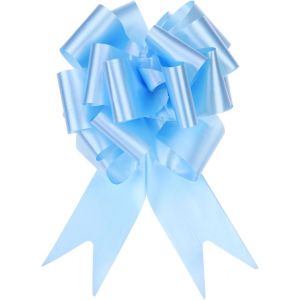 Kal-10pcs 12cm Noeud De Ruban De No&euml;l Gros Noeud Pour Emballage Cadeau Bleu Clair Pour Les Paniers De Voiture De Mariage, Noeud De No&euml;l - Neuf