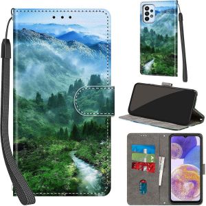 JGD-Coque pour Samsung Galaxy A23 4G/5G / M13 4G / M23 5G Cover [Housse en Cuir PU Premium] [Etui &agrave; Rabat] [Pochette de Portefeuille], &Eacute;tui de Protection pour Samsung A23,Foret - Neuf