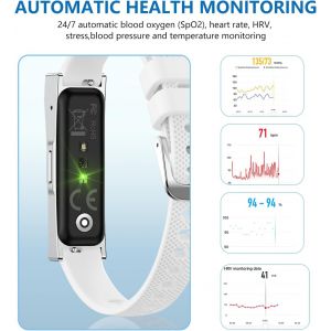 Montre Connect&eacute;e Femme Homme sans &Eacute;cran, Bracelet Montre Connect&eacute;e Fitness Tracker GPS &Eacute;tanche 1ATM, 24h Sommeil Montre Cardio Montre Tension arterielle, 35 Jours, 170 Sports Smartband - Neuf