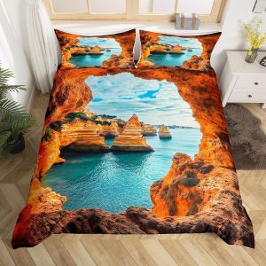 Housse De Couette Homewish Motif Dauphin 3d, Parure De Lit Double Motif Créatures Marines, Ciel Étoilé Violet, Lune, Paysage Marin, Décoration De Chambre - Neuf