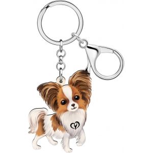 KAL-Porte-Cl&eacute;s Chien Mignon En Acrylique Pour Femmes Filles Kawaii Chiots Bijoux Cadeaux Pour Sac &Agrave; Main Cl&eacute;s De Voiture Amoureux Des Chiens - Neuf