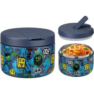 Bo&icirc;tes Alimentaires Isothermes, 350ml Bo&icirc;te Isotherme Repas Chaud, Thermoisolant Bo&icirc;te Avec Couvre Boucle, Porte Aliments En Acier Inoxydable &Agrave; Double Couche Pour Ecole,Bureau, Noir - Neuf