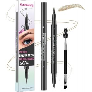 KALANKA-Professional Makeup Feutre &agrave; Sourcils Lift & Snatch, Waterproof, Sans Transfert, Crayon Sourcil Ultra-Fin Double 2 en 1 - Embout avec Brosse &agrave; Sourcils, Fini Naturel - Neuf