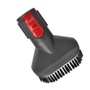 Brosse dure pour Dyson V7, V8, V10 et V11. Brosse anti-poussi&egrave;re, accessoires d'aspirateur, brosse dure, brosse ronde douce, brosse d'aspirateur, brosse de nettoyage, plastique, brosse dure, 105 x 82 mm, gris fonc&eacute;. - Neuf