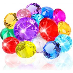 KAL-Jouet Pierres Precieuses,6Cm Jouet Diamant Pour Enfants,Diamant Jouets Tr&eacute;sor,Gemmes De Plong&eacute;e Color&eacute;s,Chasse Au Tresor Enfant Gemmes Pour F&ecirc;tes &Agrave; Piscine Jeux De Plage Chasses Au Tr&eacute;sor (15Pcs) - Neuf