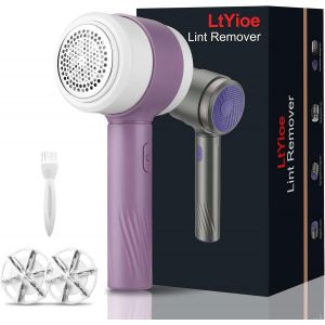 MEVRONISSHOP-Rasoir Anti Bouloche Electrique, Anti Peluche USB Rechargeable Portable avec 2 Lames et Brosse de Nettoyage, Adsorption Magn&eacute;tique & Aspiration Puissante pour V&ecirc;tements Tapis Chandails(M - Neuf