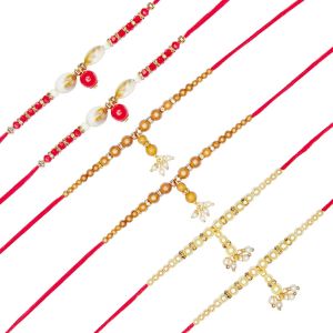 Kal-Set Of 6 Rakhi For Brother Rakhi Thread For Bhai Bhabhi Bhaiya And Bhatiji Veera Raksha Bandhan Rakhi Set Dora Bracelet Kalwa With Gift Pack For Brother Sister Indian Traditional Festival (Design - Neuf